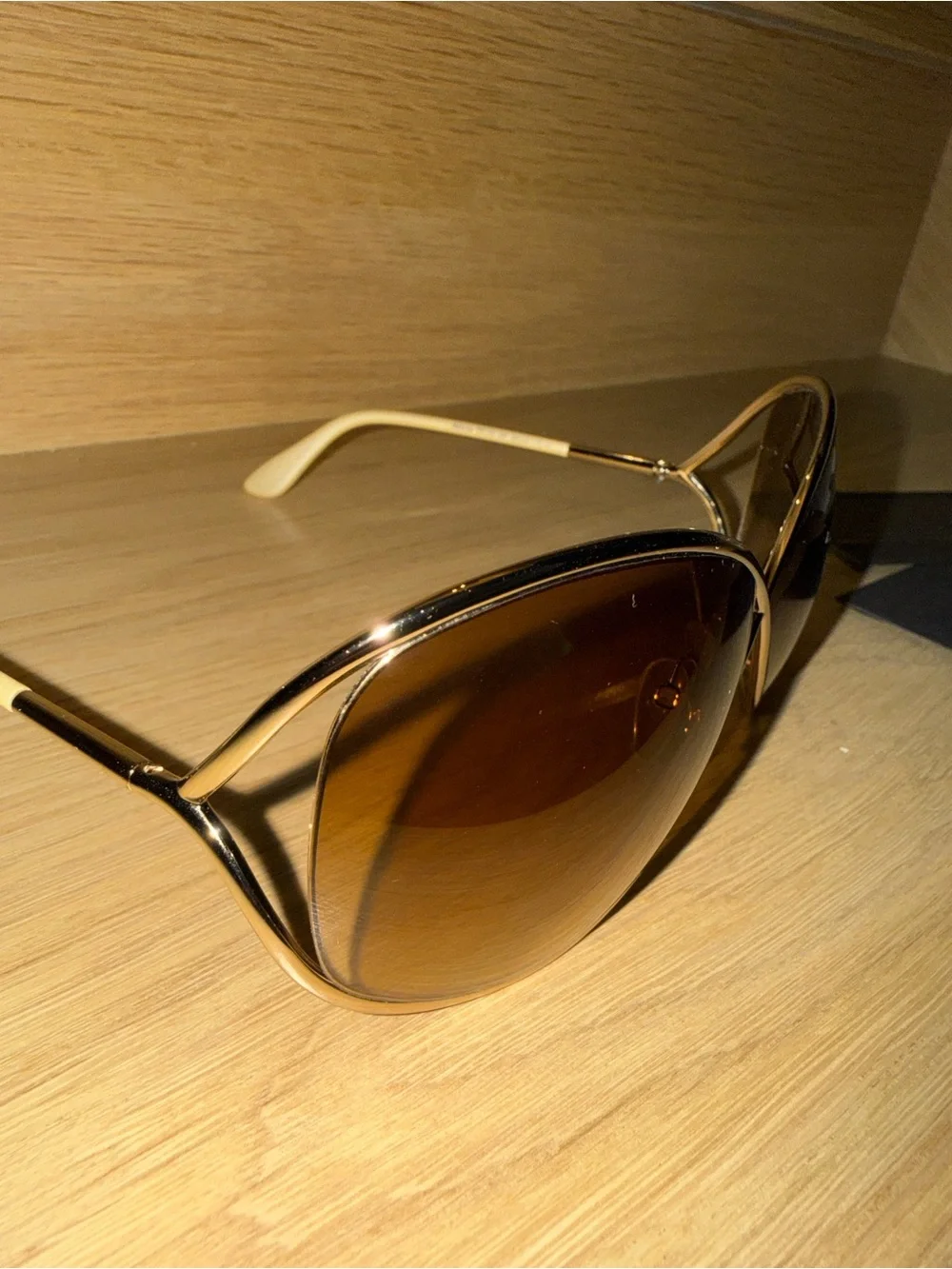 Tom Ford Miranda TF130 28F 68-10 Aviator Sunglasses Rose Gold Gradient Authentic